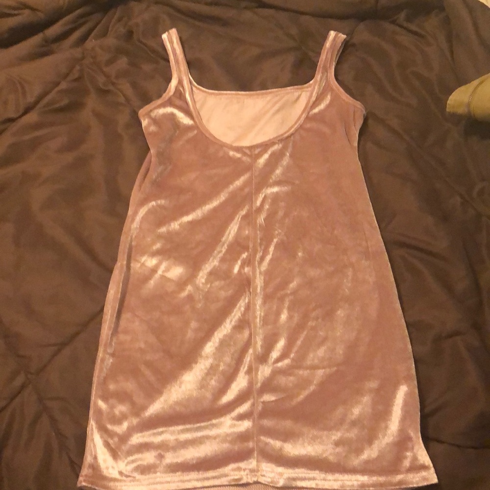 Pink velvet dress